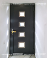 Дизайнерские входные двери с вкладами HPL Маско